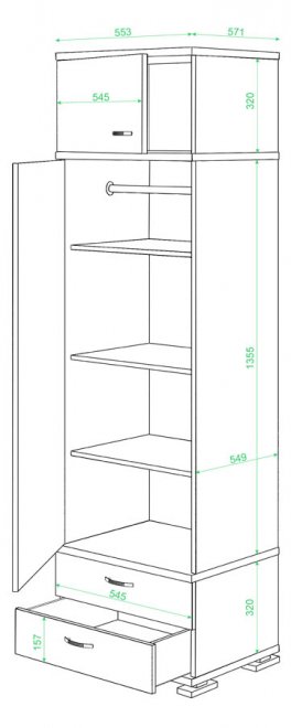 Шкаф КС-15 КШ карамель / шамони-ч