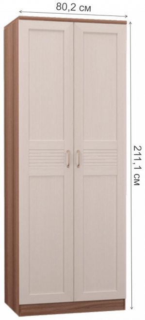 Шкаф Лестер для одежды темный ясень / бодега светлая