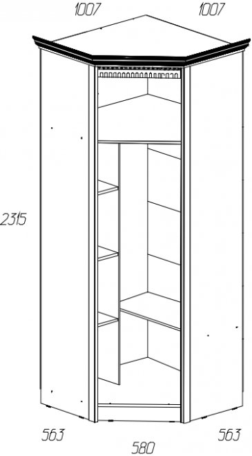 Шкаф Лючия №183 дуб оксфорд серый