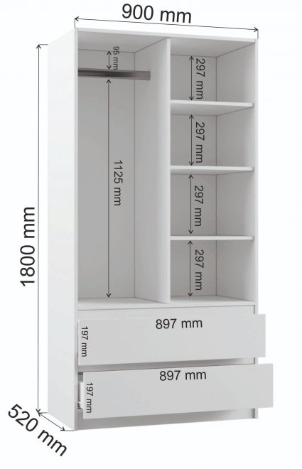 Шкаф Мадера Ш1800 ЛДСП графит новый