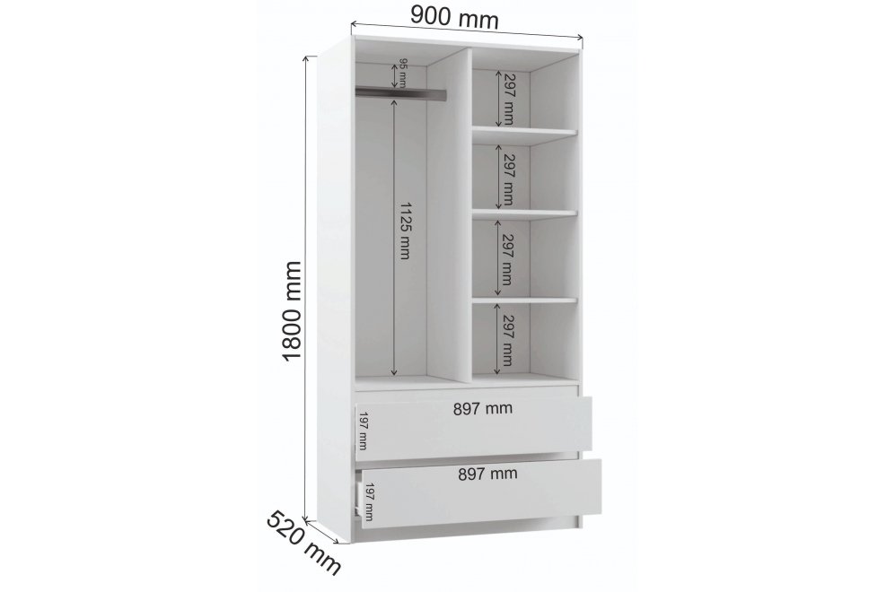 Шкаф Мадера Ш1800 ЛДСП графит новый