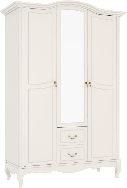 Шкаф Малонн Ави белый трехстворчатый