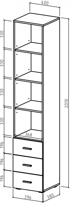 Шкаф Мартин-2 бельевой дуб апрель темный