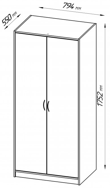 Шкаф Орион 2 дуб венге