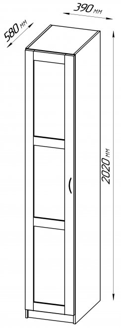 Шкаф Пегас 1 сборная дверь дверь белый