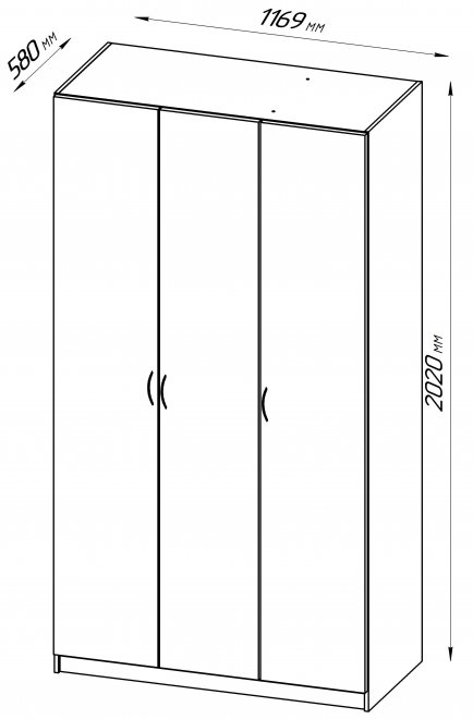Шкаф Пегас 3 сонома