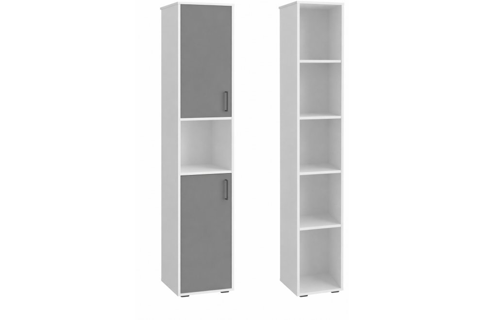 Шкаф-пенал Оскар ОС-02 белый структурный / графит