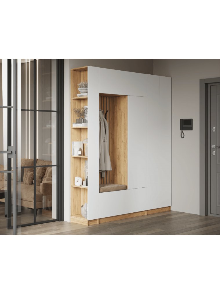 Шкаф Сева 60 белый / крафт