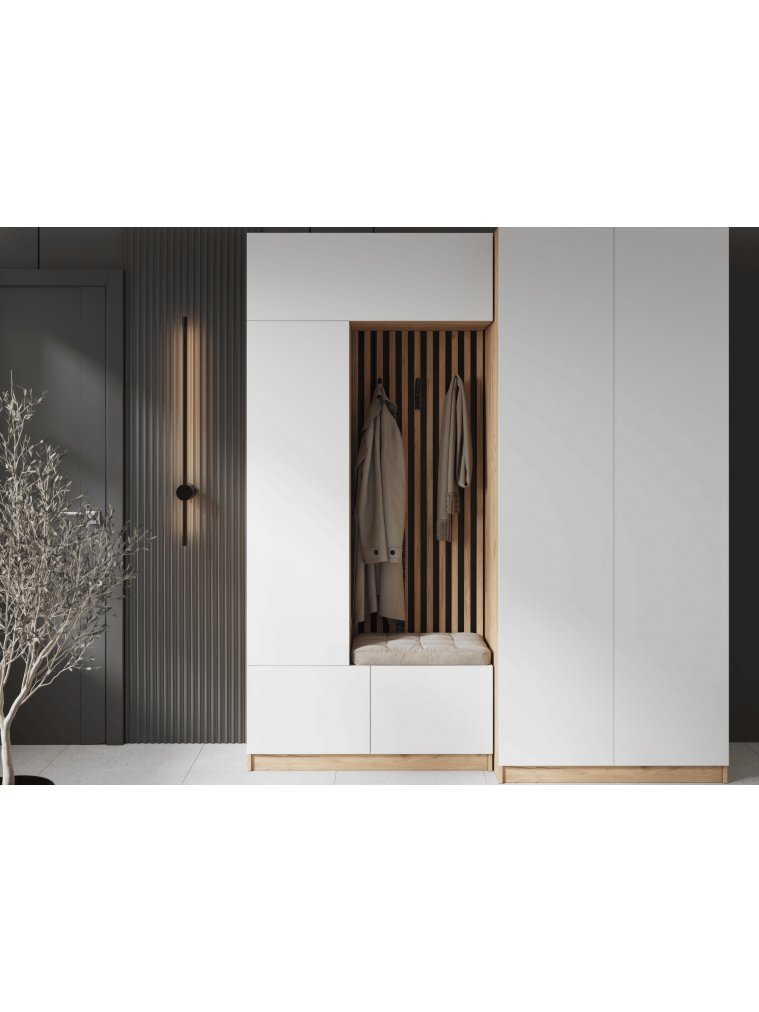 Шкаф Сева 90 белый / крафт