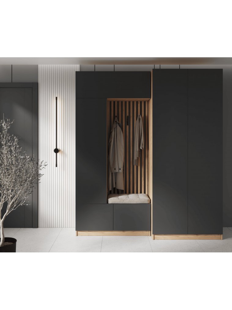 Шкаф Сева 90 графит / крафт