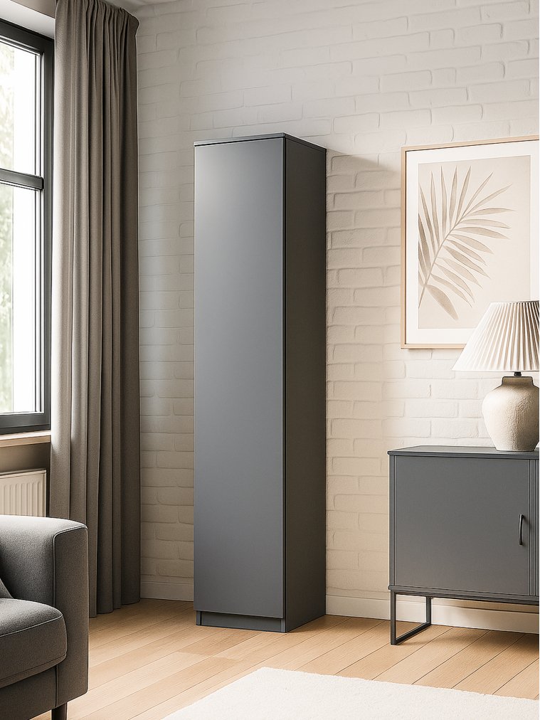 Шкаф Сибити одностворчатый графит серый