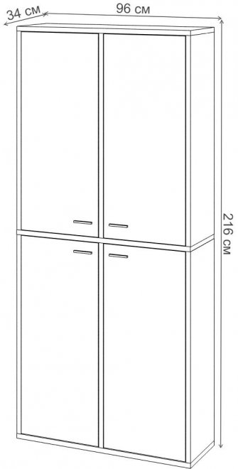 Шкаф Оревро ш2в2+4ФГ НБЕ нельсон / белый
