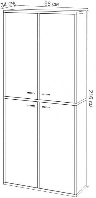Шкаф Оревро ш2в2+4ФГ Ш шамони-ч