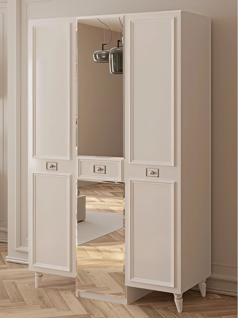 Шкаф Валенсия СВК-02 3х дверный белый /серебро