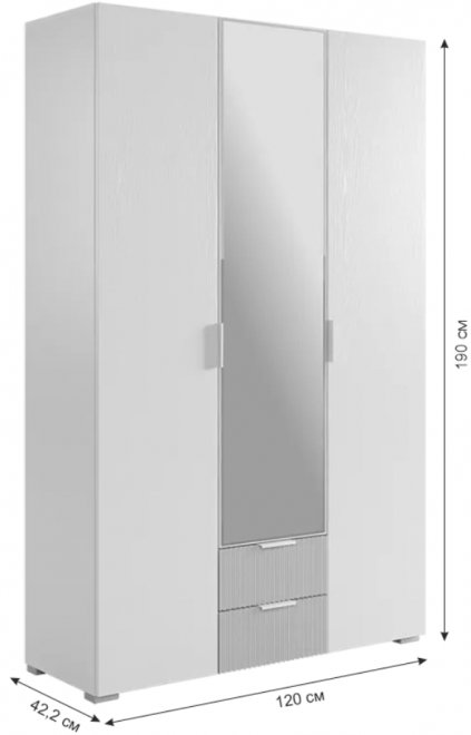 Шкаф Зефир 109.02 белое дерево / белая эмаль