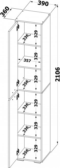 Шкаф ШУ-351 лдсп дуб сонома