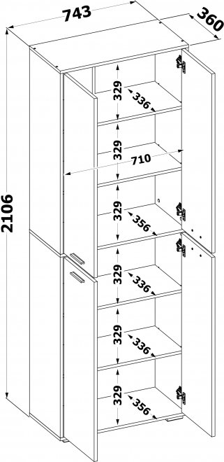 Шкаф ШУ-354 лдсп дуб сонома
