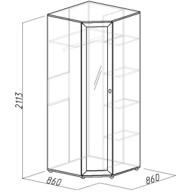 Шкаф угловой 1 Милана