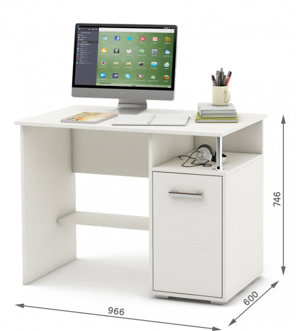 Компьютерный стол Амбер-1 белый