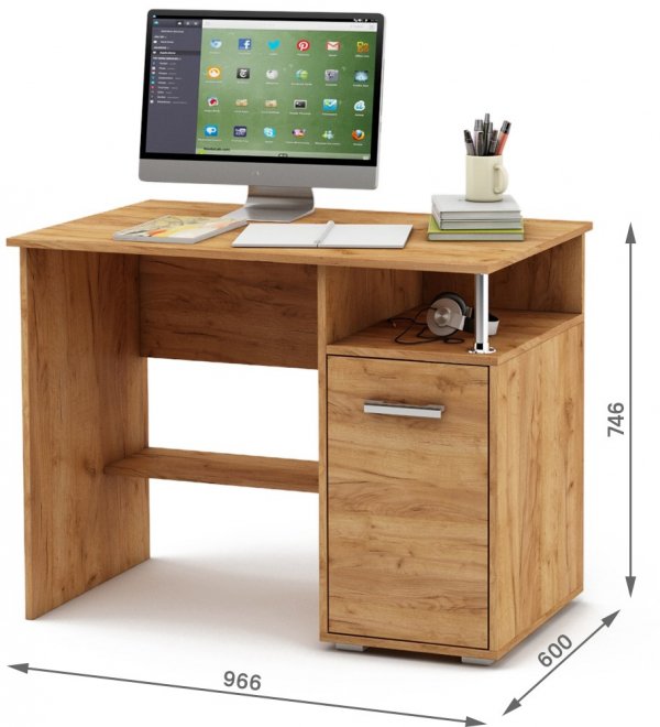 Компьютерный стол Амбер-1 дуб золотистый