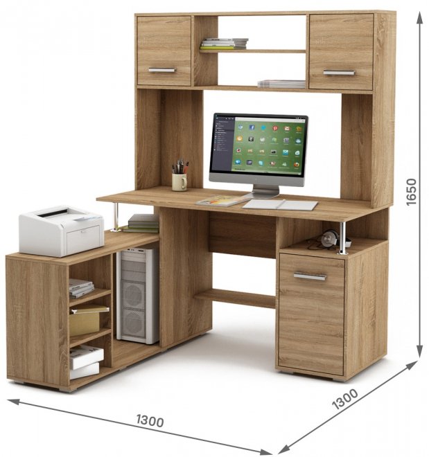 Компьютерный стол Амбер-21 дуб сонома