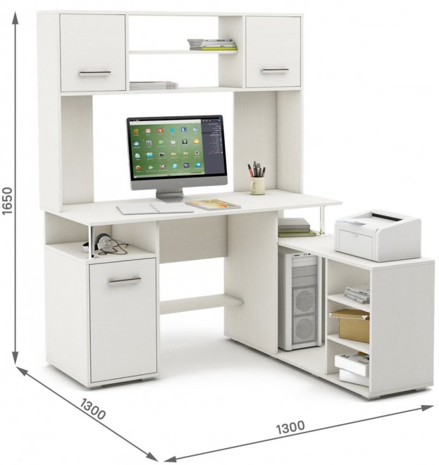 Компьютерный стол Амбер-22 белый
