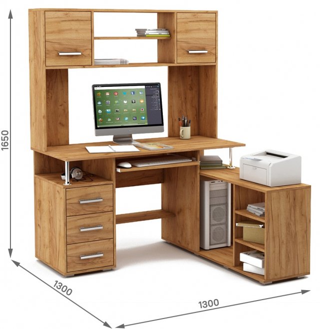 Компьютерный стол Амбер-24К дуб золотистый