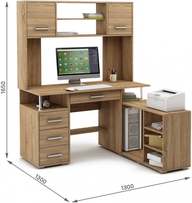 Компьютерный стол Амбер-24Я дуб сонома