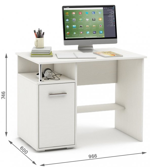 Компьютерный стол Амбер-2 белый
