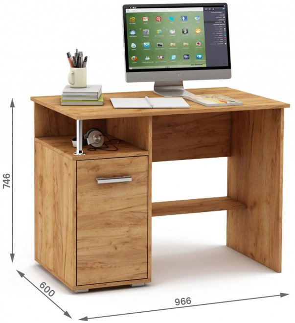 Компьютерный стол Амбер-2 дуб золотистый