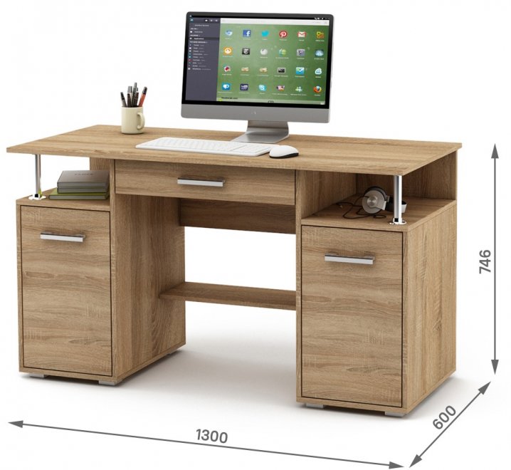 Компьютерный стол Амбер-5Я дуб сонома
