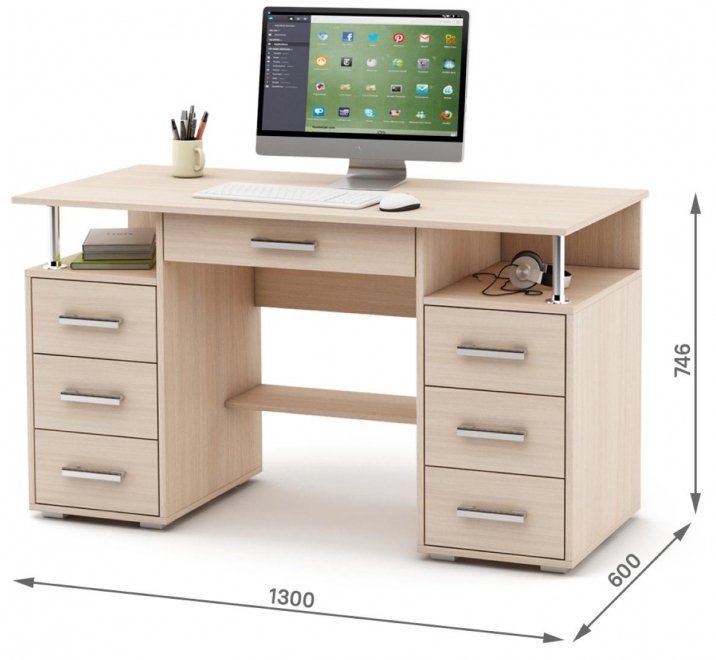 Компьютерный стол Амбер-8Я дуб молочный