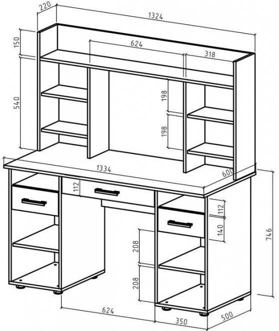 Компьютерный стол Остин 13Я дуб сонома
