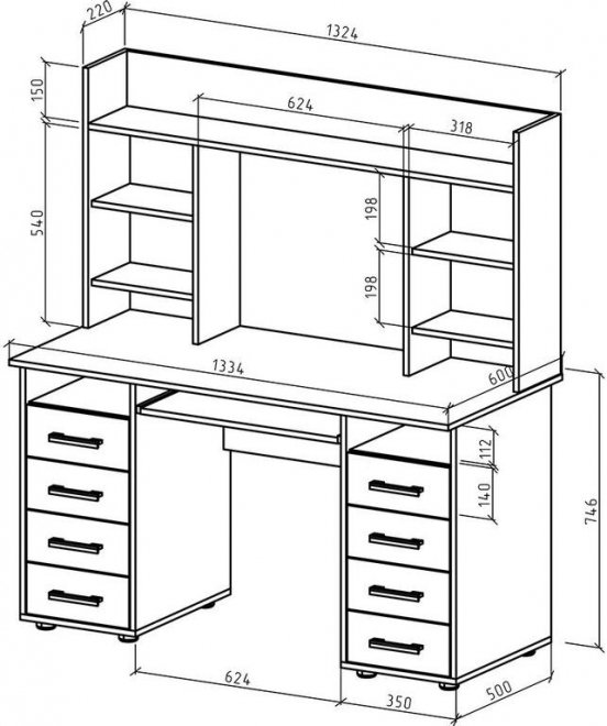 Компьютерный стол Остин 14 белый