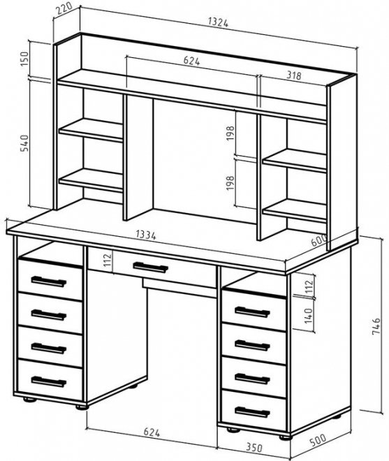 Компьютерный стол Остин 14Я дуб сонома
