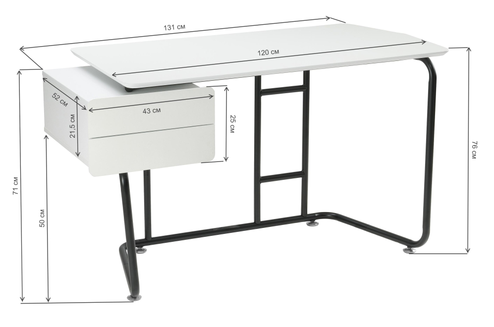 Компьютерный стол Desk white / black