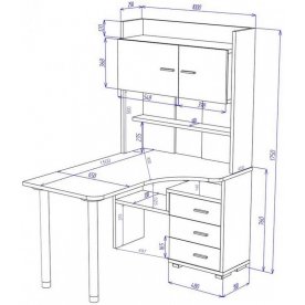 Компьютерный стол Домино СР-133-150 Ш-Ч-левый