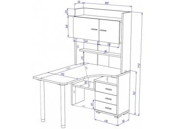 Компьютерный стол Домино СР-133-150 В-левый
