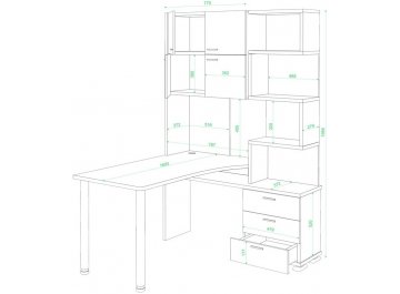 Компьютерный стол Домино СР-500М/160 ШКШ-Ч-правый