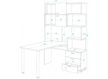 Компьютерный стол Домино СР-500М/190 ШКШ-Ч-левый