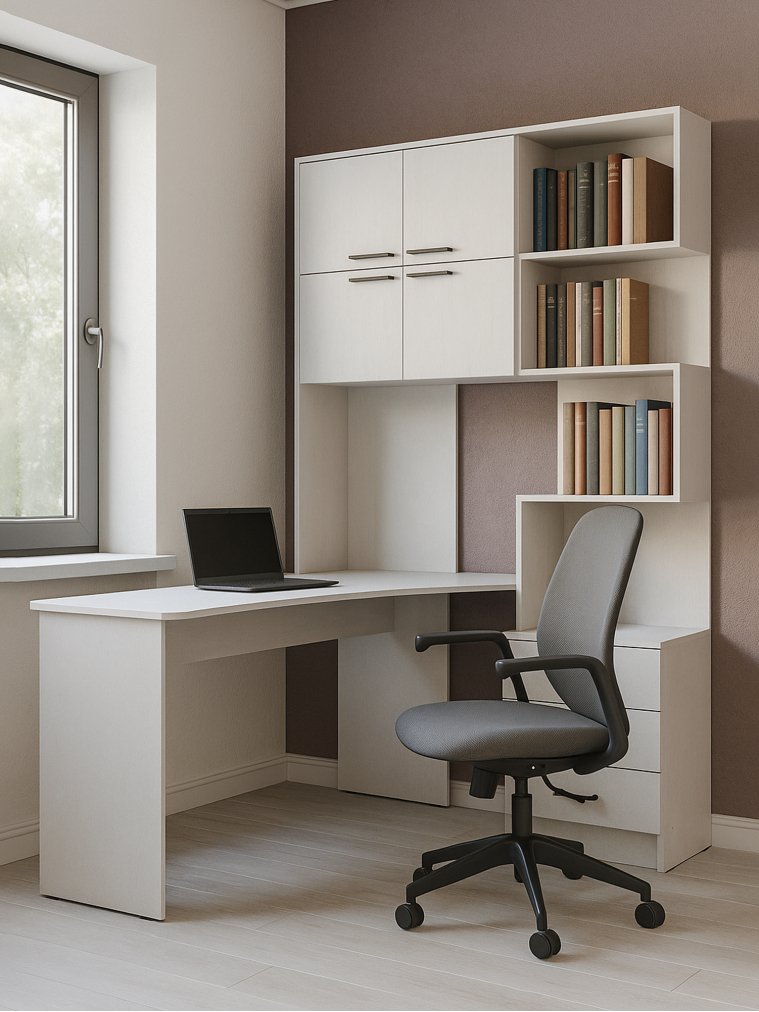 Компьютерный стол Эльброни левый белый