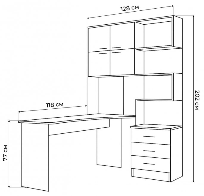 Компьютерный стол Эльброни левый шиншилла серая