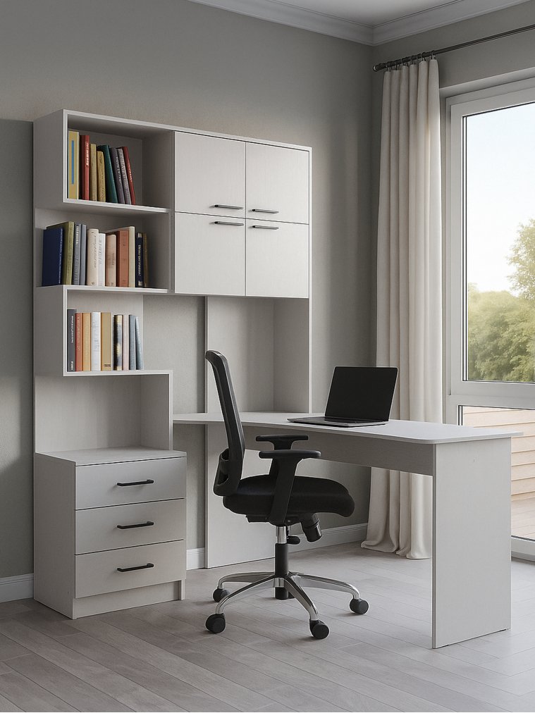 Компьютерный стол Эльброни правый белый