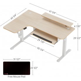 Компьютерный стол Eureka ERK-EHD-L60L-MW