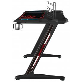 Компьютерный стол Eureka Z1 S черный / с синей подсветкой