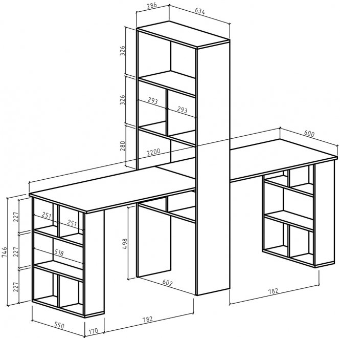 Компьютерный стол Феликс-455 дуб молочный