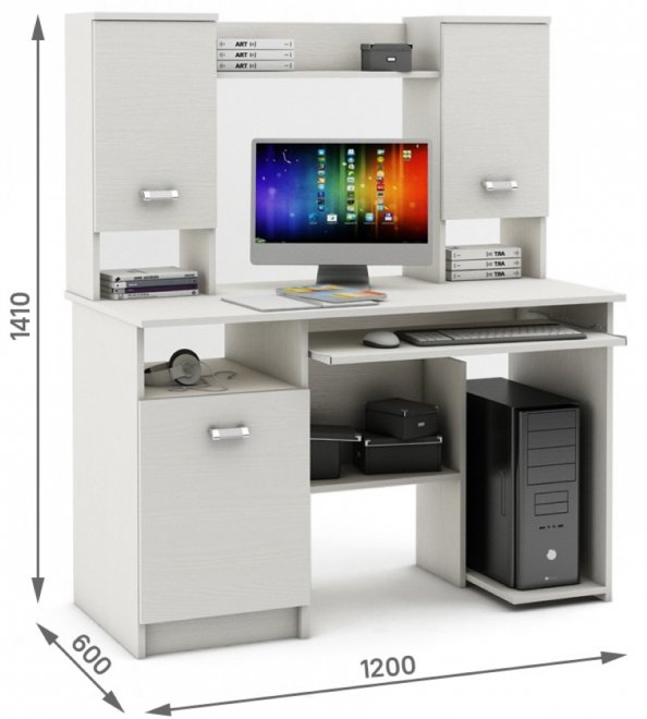 Компьютерный стол Имидж-13 белый