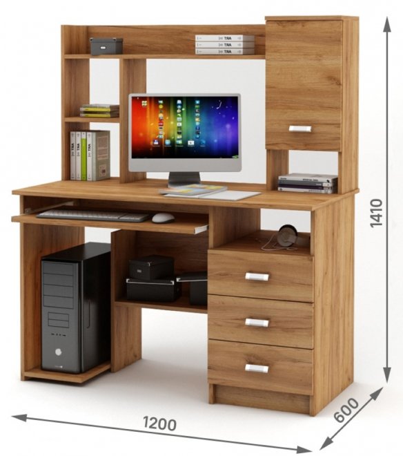 Компьютерный стол Имидж-18 дуб золотистый