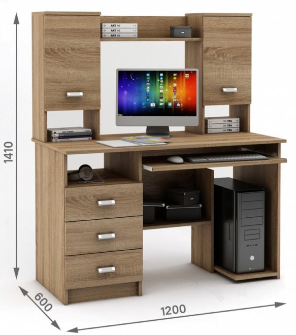 Компьютерный стол Имидж-19 дуб сонома