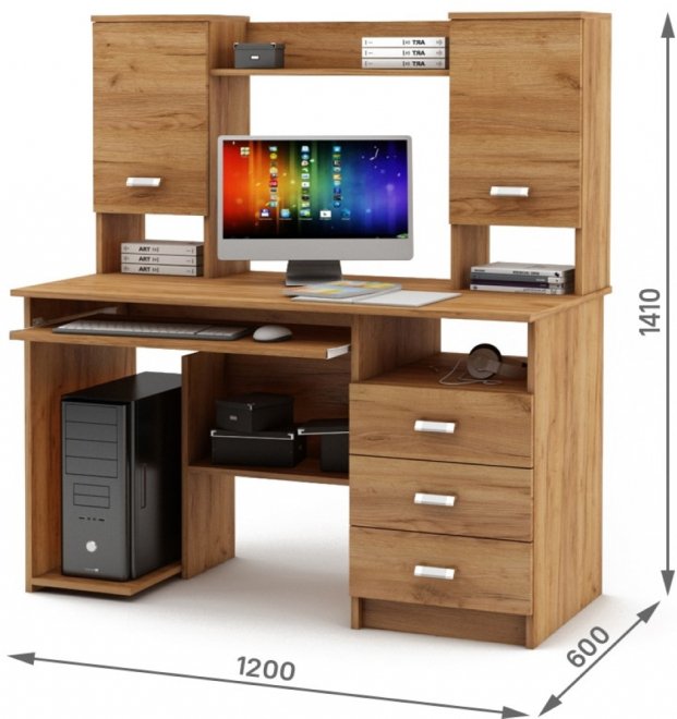 Компьютерный стол Имидж-20 дуб золотистый